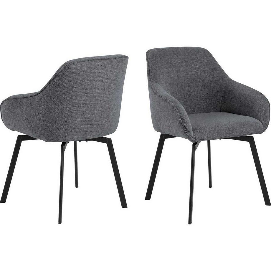 Chaise avec accoudoirs Fenno anthracite (1 pièce)