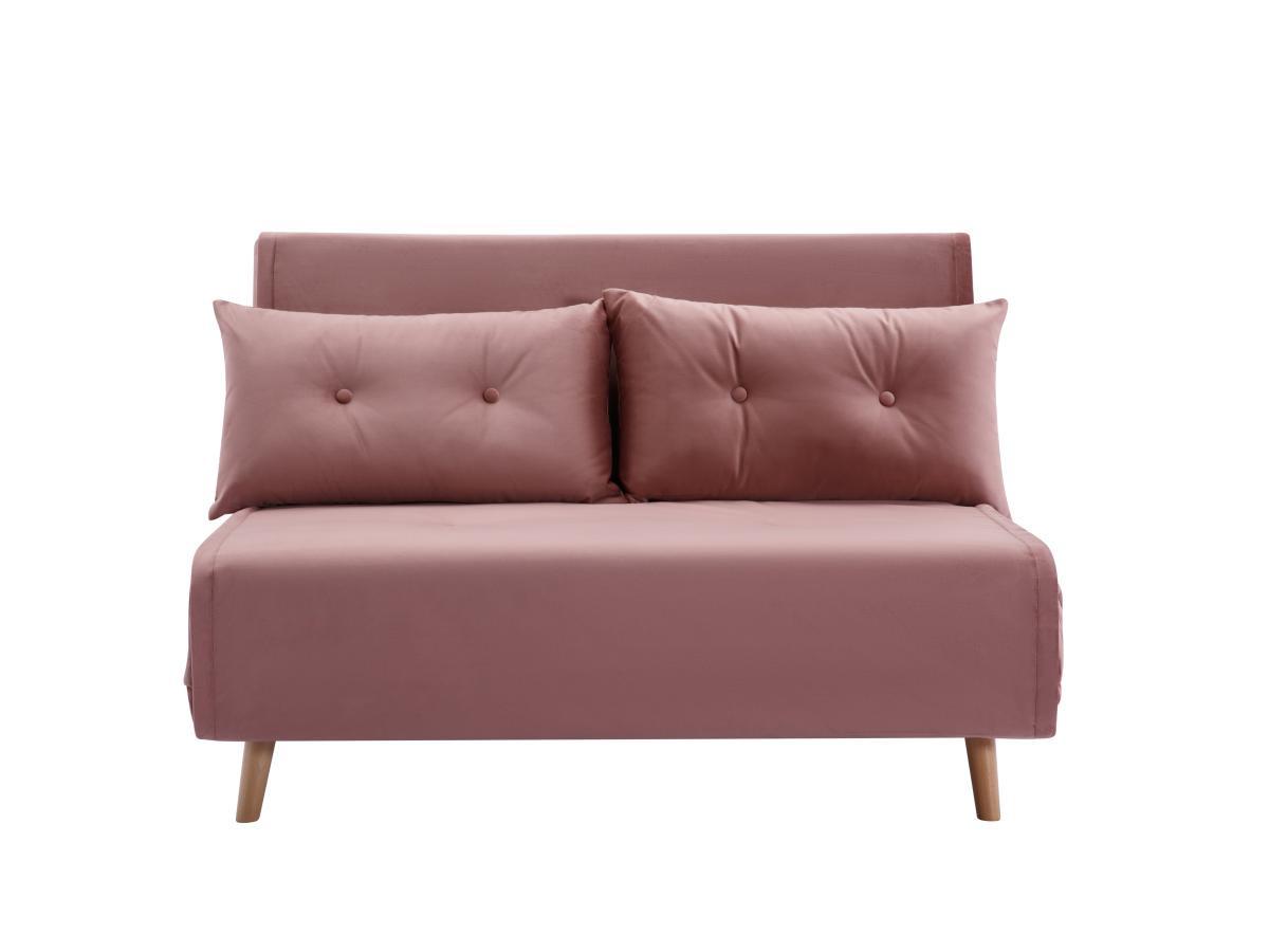 Vente-unique Sofa 2-Sitzer mit Schlaffunktion - Samt - Puderrosa - URIBIA  