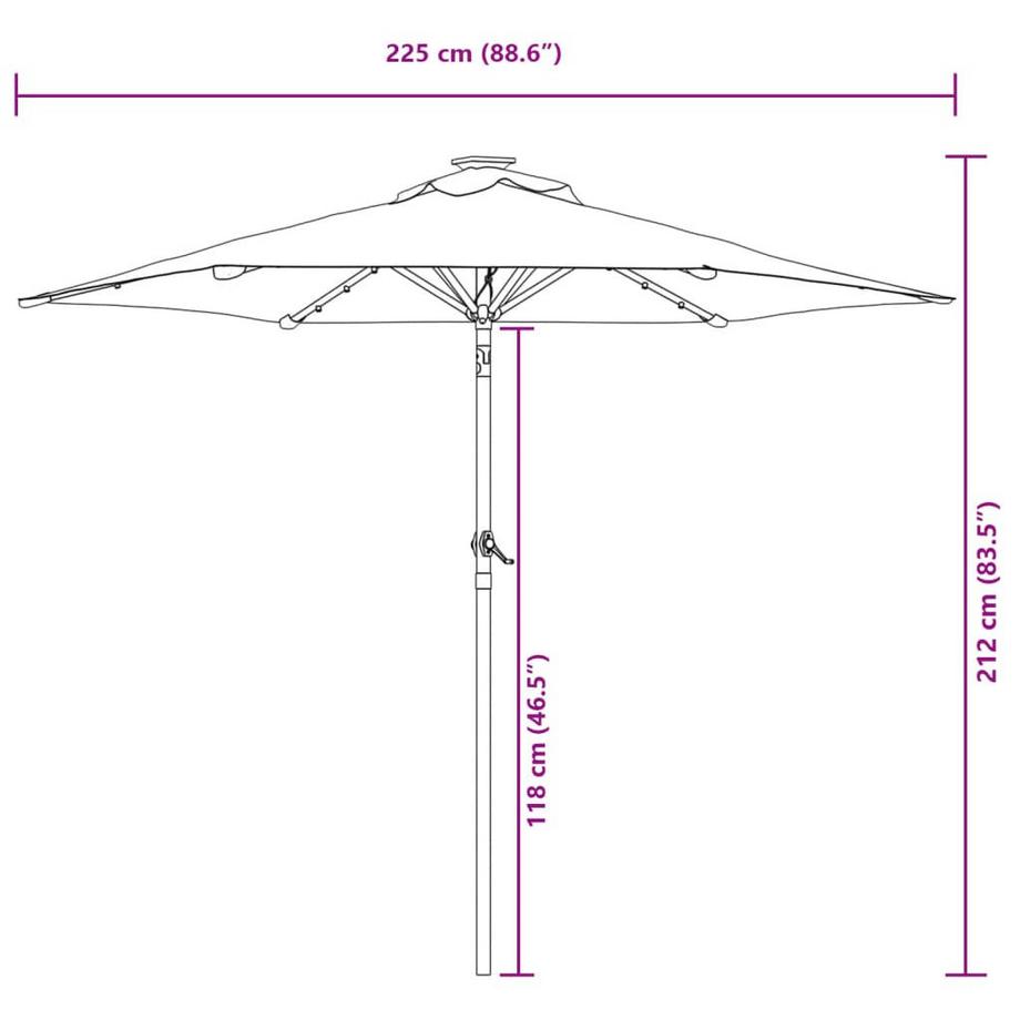 VidaXL ombrellone da giardino  