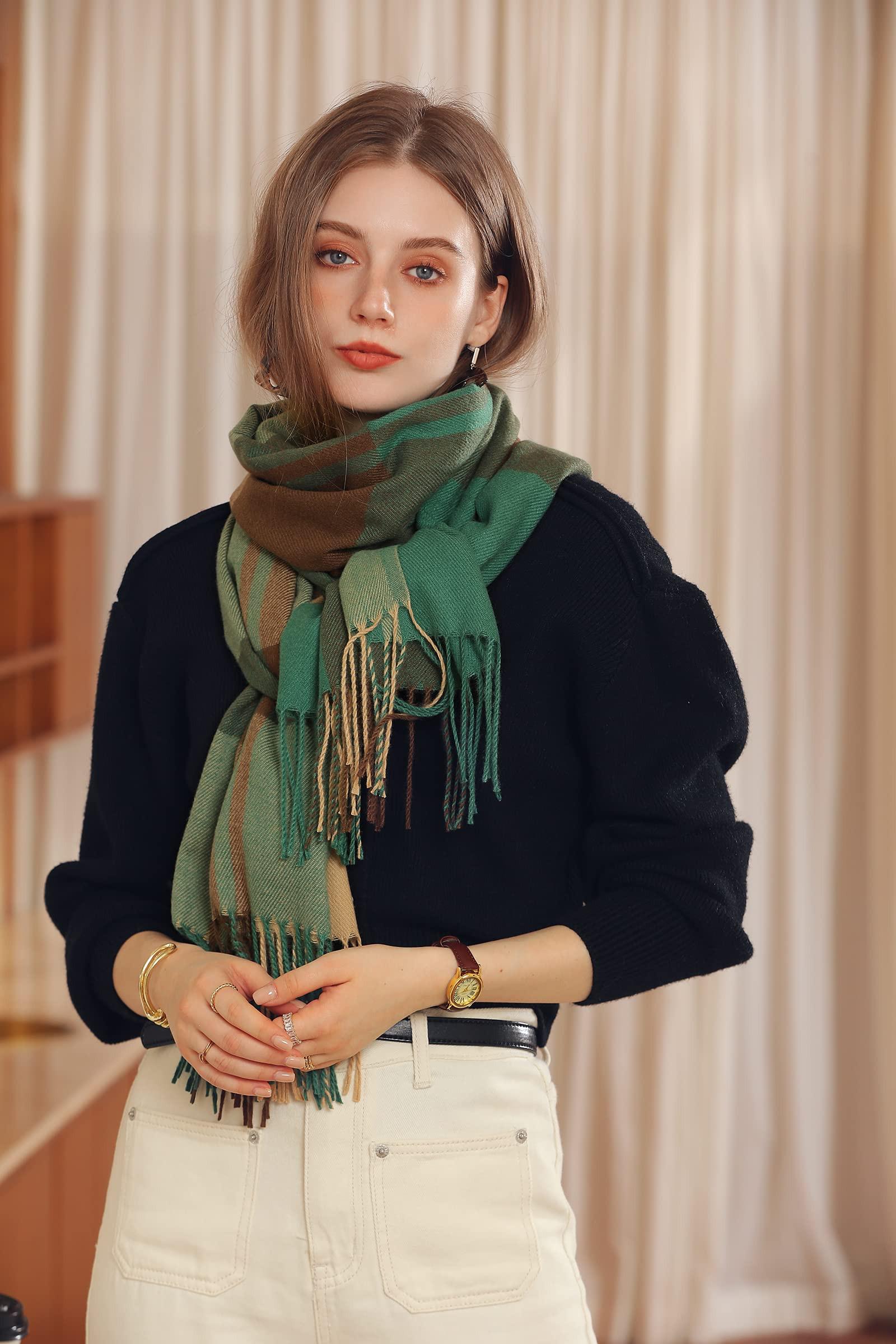 Only-bags.store Sciarpa Oversize a Quadri Effetto Cashmere  