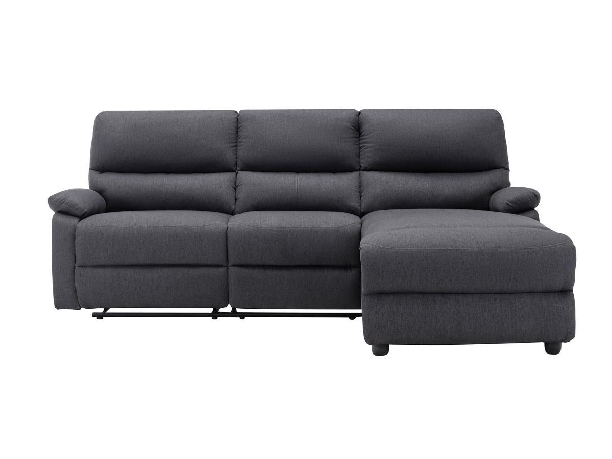 Vente-unique Ecksofa Relaxsofa elektrisch - Stoff - Ecke Rechts - Anthrazit - LUNANO  