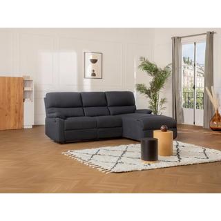 Vente-unique Ecksofa Relaxsofa elektrisch - Stoff - Ecke Rechts - Anthrazit - LUNANO  