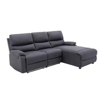 Ecksofa Relaxsofa elektrisch - Stoff - Ecke Rechts - Anthrazit - LUNANO