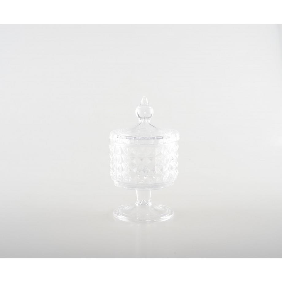 Aulica  BONBONNIERE AUF GLASFUß MIT DECKEL 8X15.5CM 