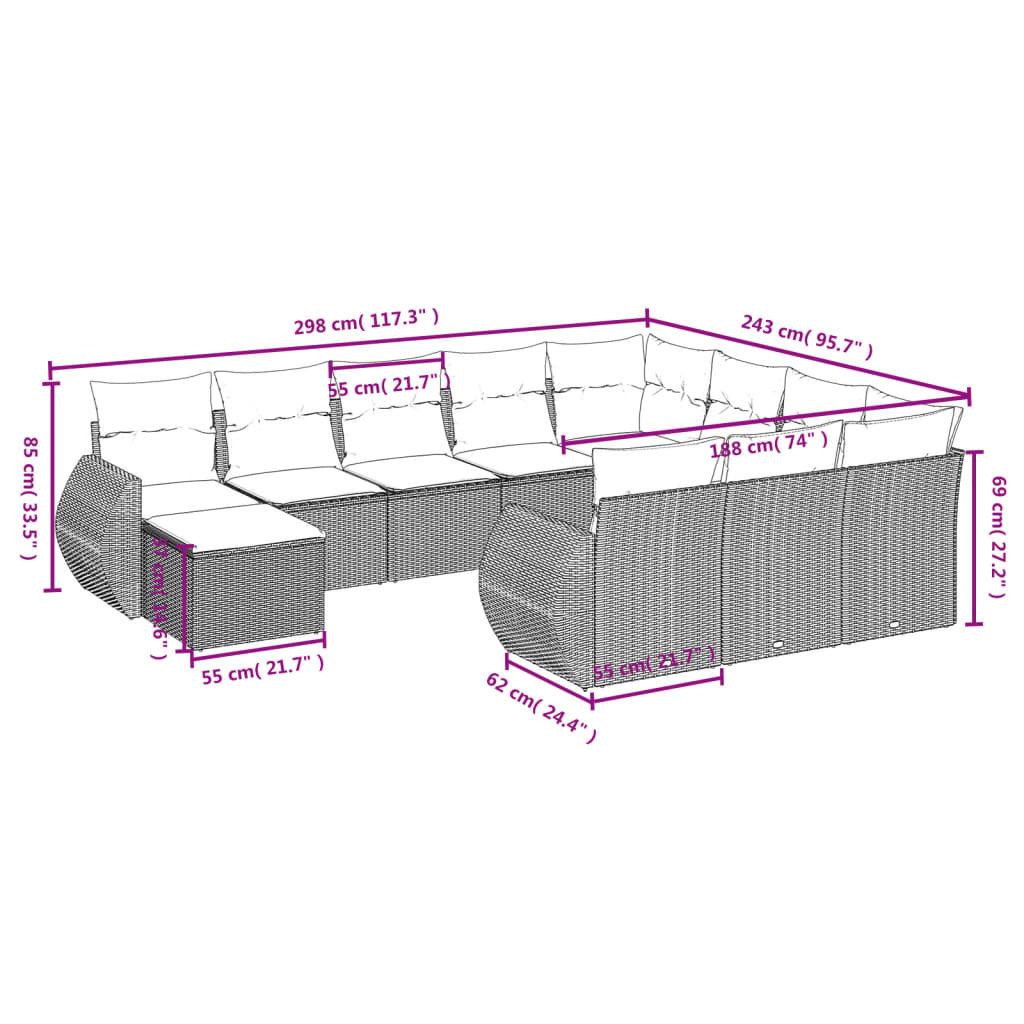 VidaXL Ensemble de canapés de jardin rotin synthétique  