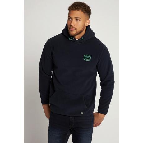 JP1880  Fleece-Hoodie, Kapuze, elastische Einfassungen 