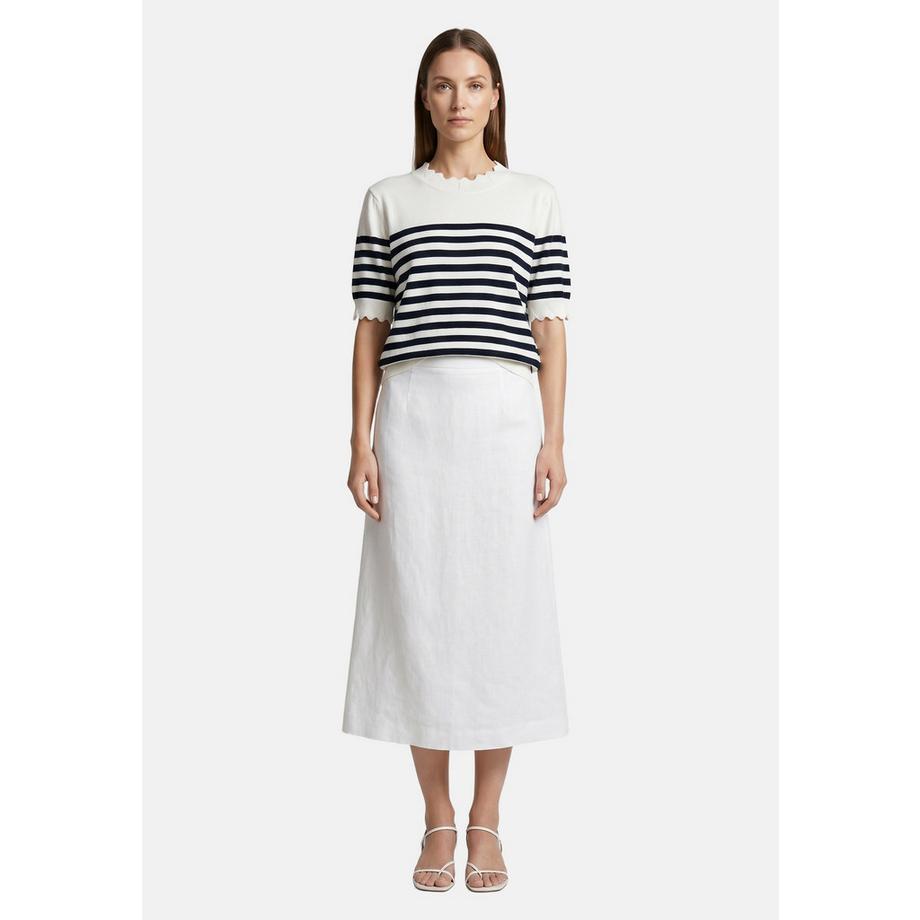 Roberta Rossi Pullover a righe con scollo a conchiglia  