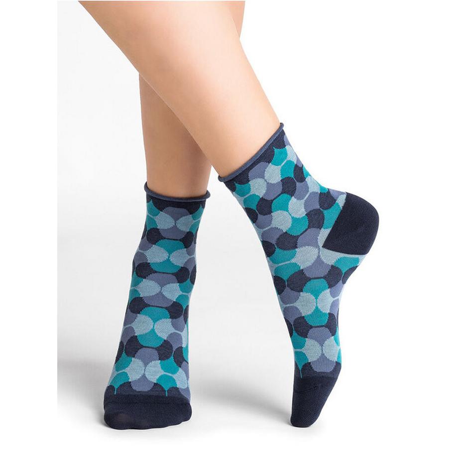 BLEU FORET Psychédélique Chaussettes à Motifs  