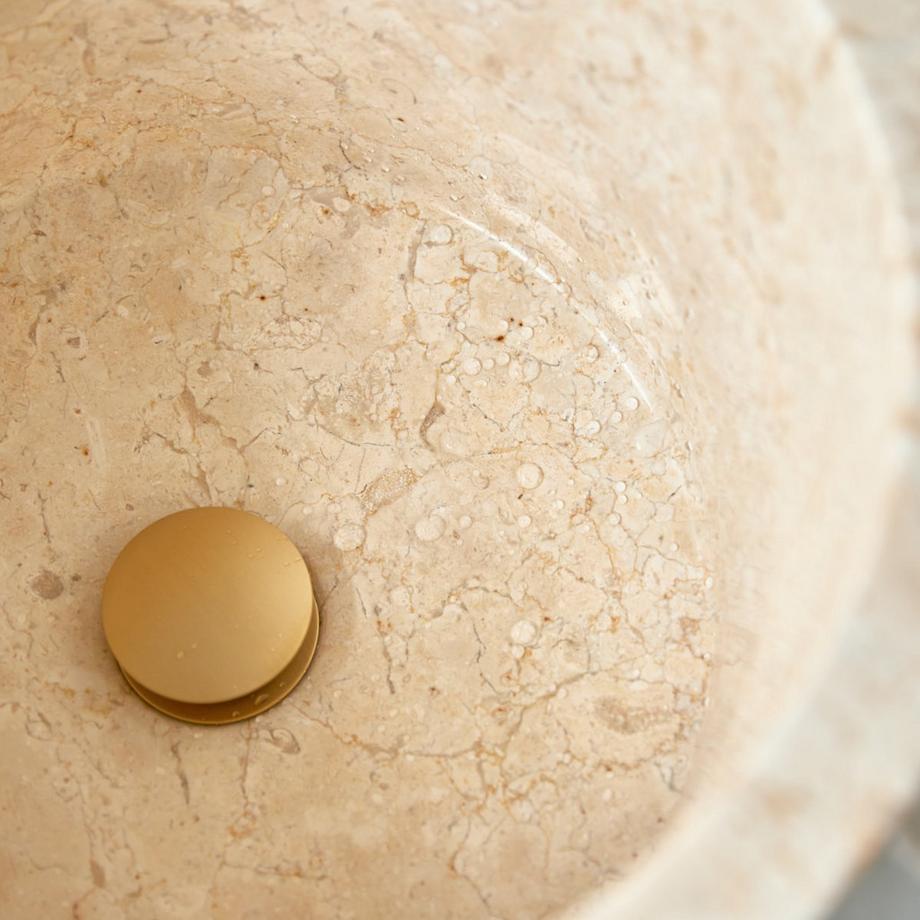 Tikamoon Standwaschbecken aus Marmor cream Koni  