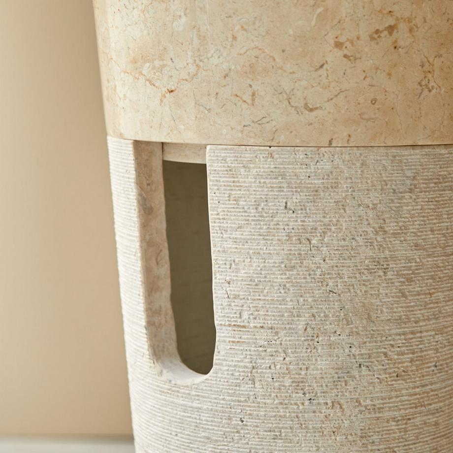 Tikamoon Standwaschbecken aus Marmor cream Koni  