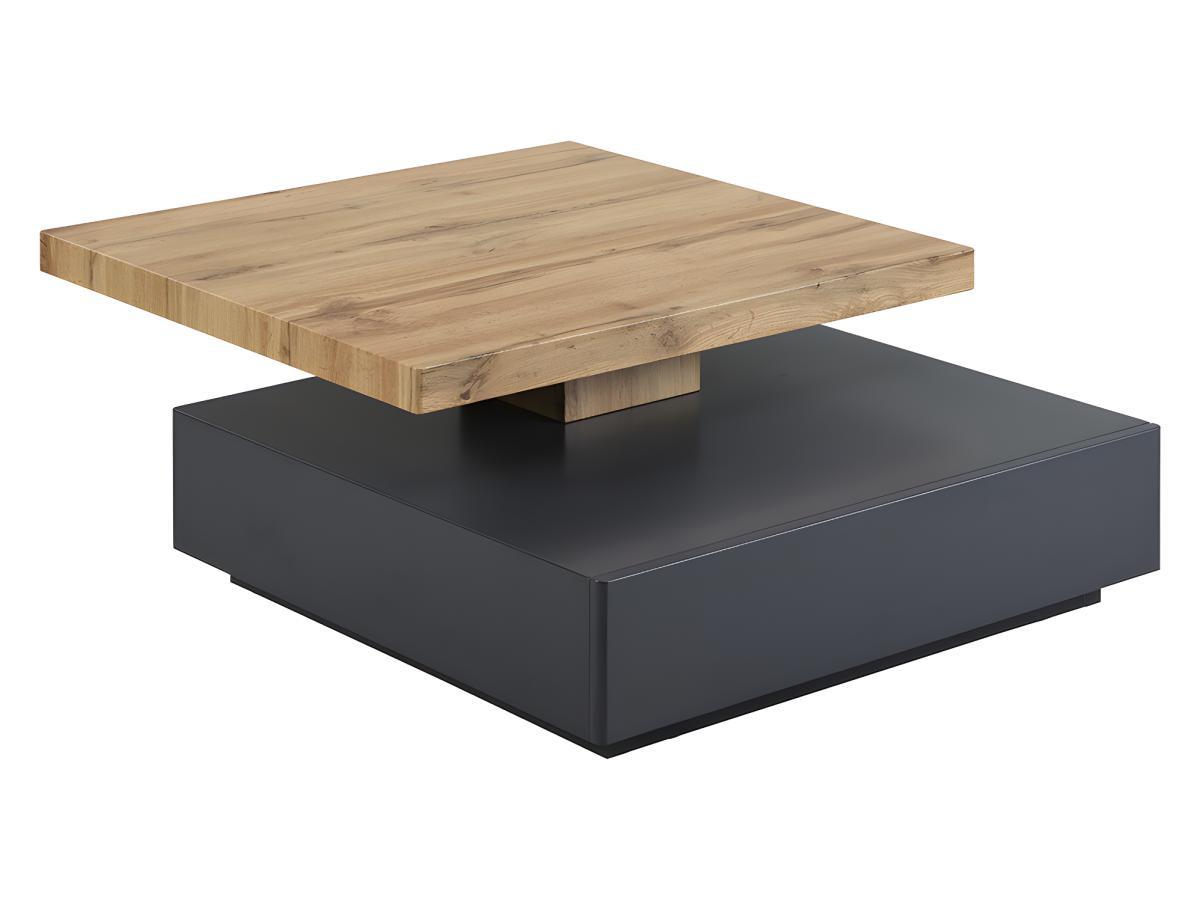 Vente-unique Table basse KYRIA 1 Tiroir Plateau pivotant MDF  chêne  