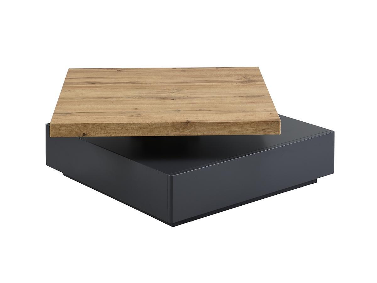 Vente-unique Table basse KYRIA 1 Tiroir Plateau pivotant MDF  chêne  