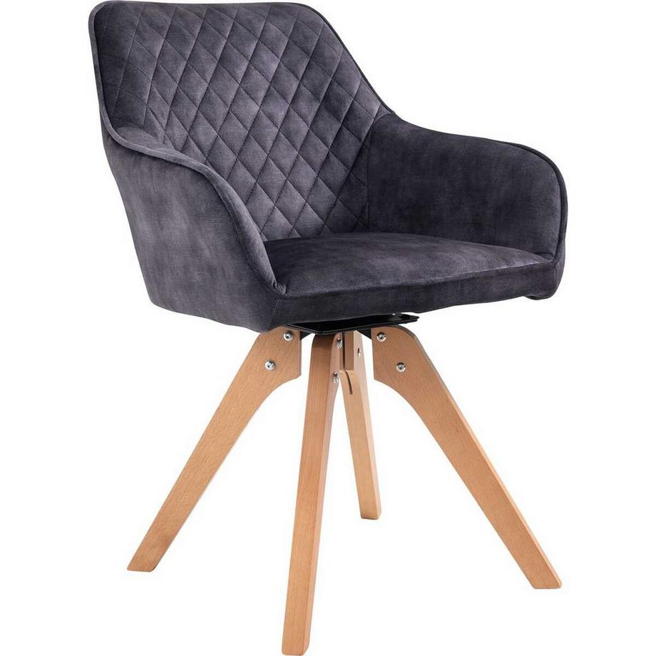 mutoni Fauteuil vintage en velours noir  