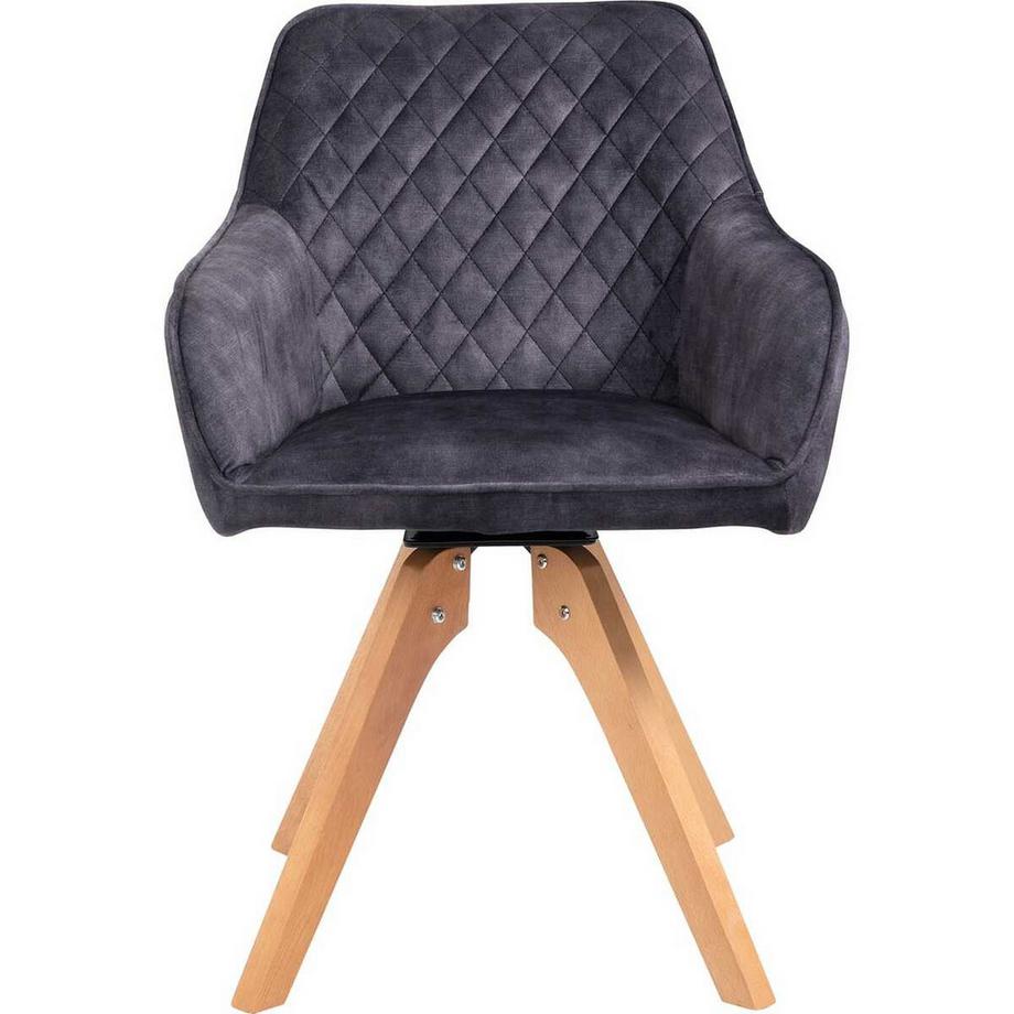 mutoni Fauteuil vintage en velours noir  