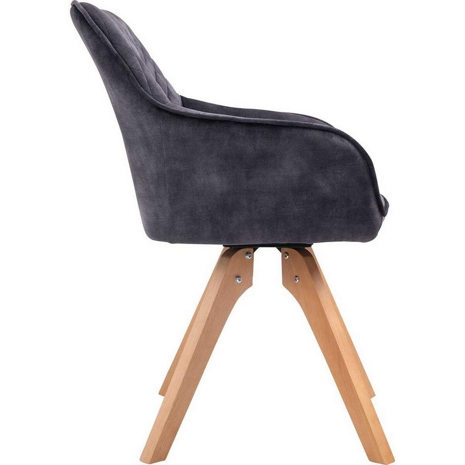 mutoni Fauteuil vintage en velours noir  
