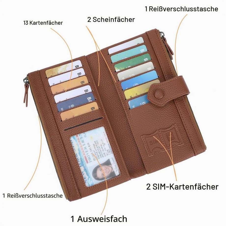 Only-bags.store Geldbörse mit RFID-Blockierung und mehreren Kartenfächern  