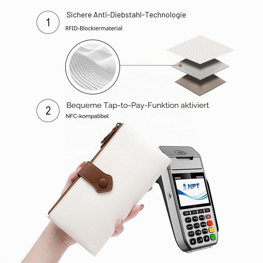 Only-bags.store Geldbörse mit RFID-Blockierung und mehreren Kartenfächern  