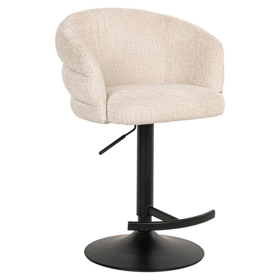 mutoni Sedia da bar girevole Nikki in ciniglia beige  