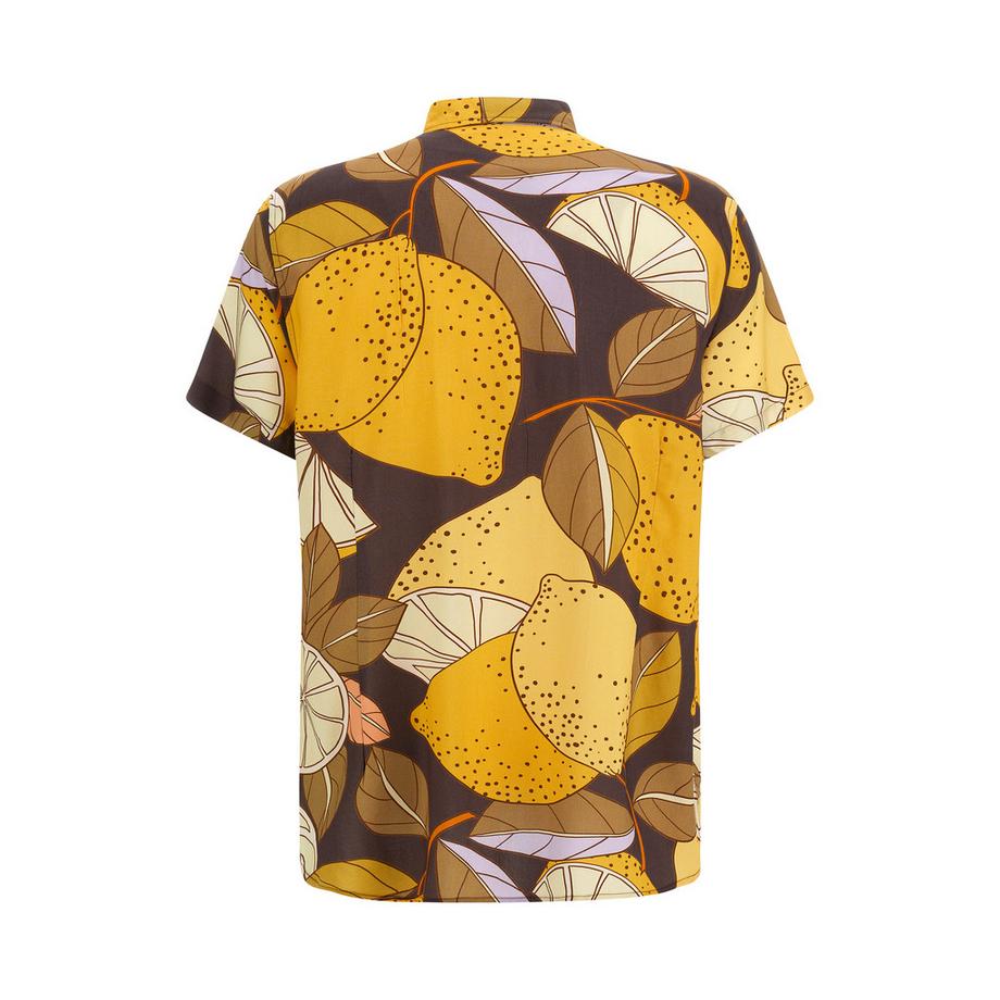 GUESS Camicia Maniche Corte Eco Rayon Stampa Limone  