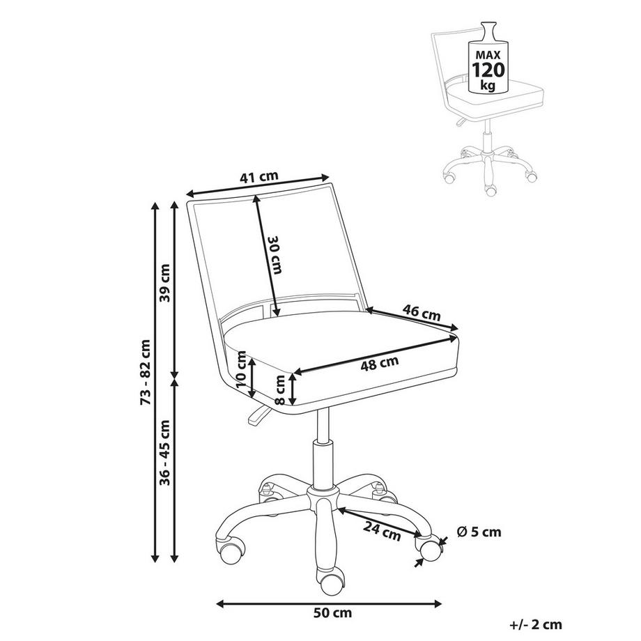 Beliani Chaise de bureau en Cuir PU  NOME  