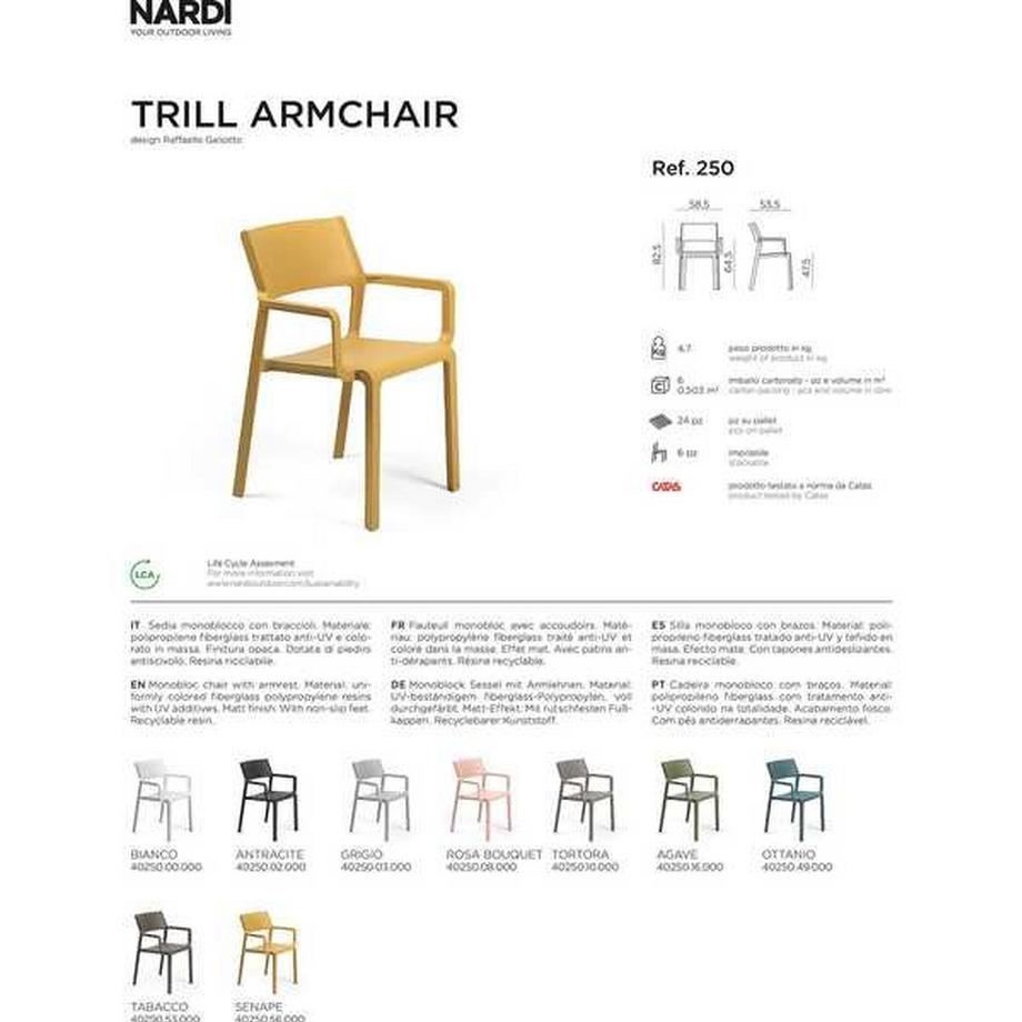 NARDI outdoor Poltrona da giardino Trill antracite  