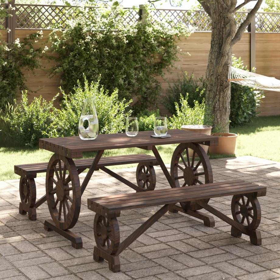 VidaXL Ensemble à manger de jardin bois  