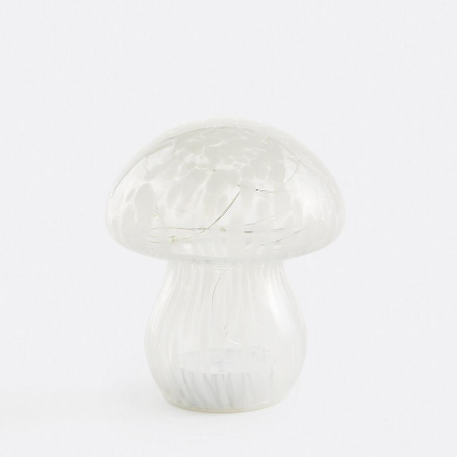 Lampe décorative champignon à LED en verre