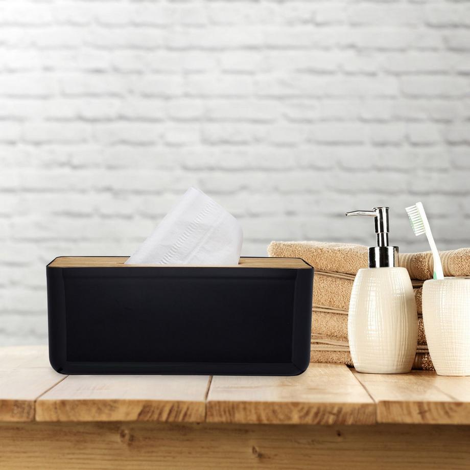 B2X Scatola cosmetica per fazzoletti di carta con coperchio in legno  
