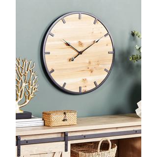 Beliani Wanduhr aus Tannenholz Industriell CABORCA  