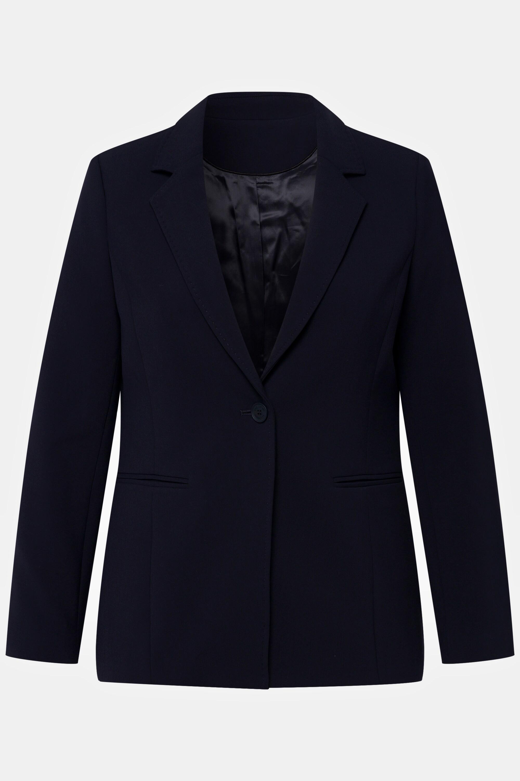 Ulla Popken Blazer Fitted Punto Decorativo Collo Revers  