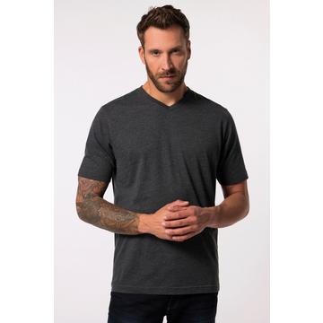 T-shirt basic con scollo a V antracite mélange