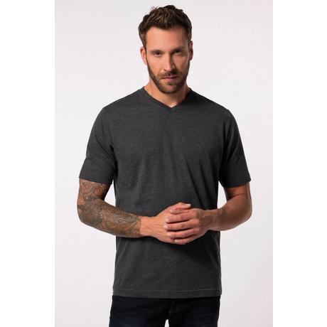 JP1880  T-shirt basic con scollo a V antracite mélange 