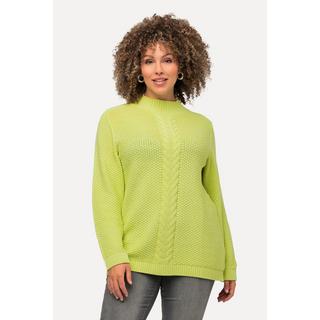 Ulla Popken  Pullover, Strukturstrick, Zopfmuster, Rundhals, Langarm 