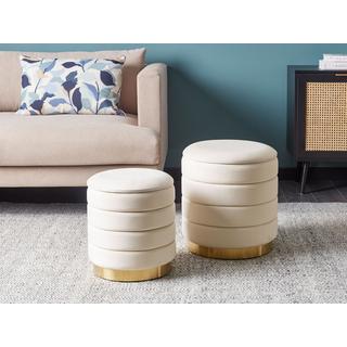 Beliani Pouf en Velours Glamour GARLAND  