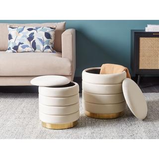 Beliani Pouf en Velours Glamour GARLAND  