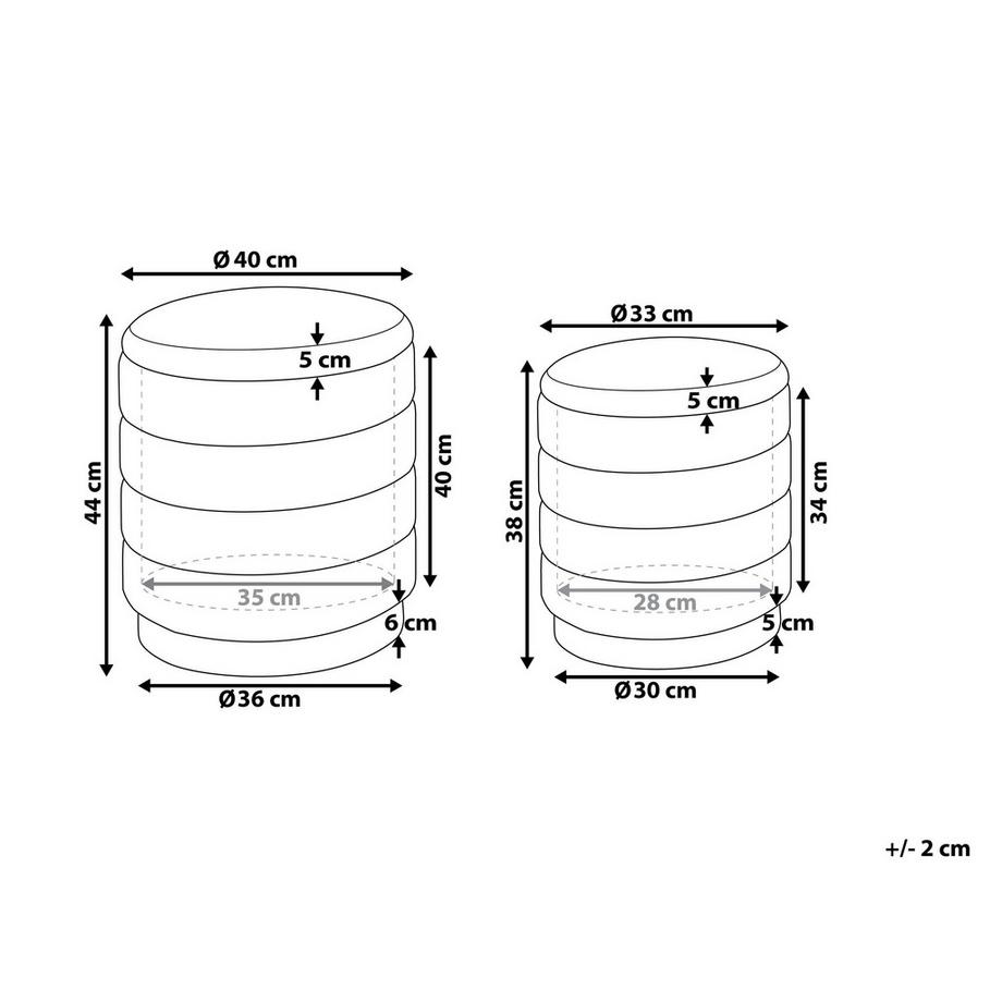 Beliani Lot de 2 poufs avec rangement en Velours  GARLAND  