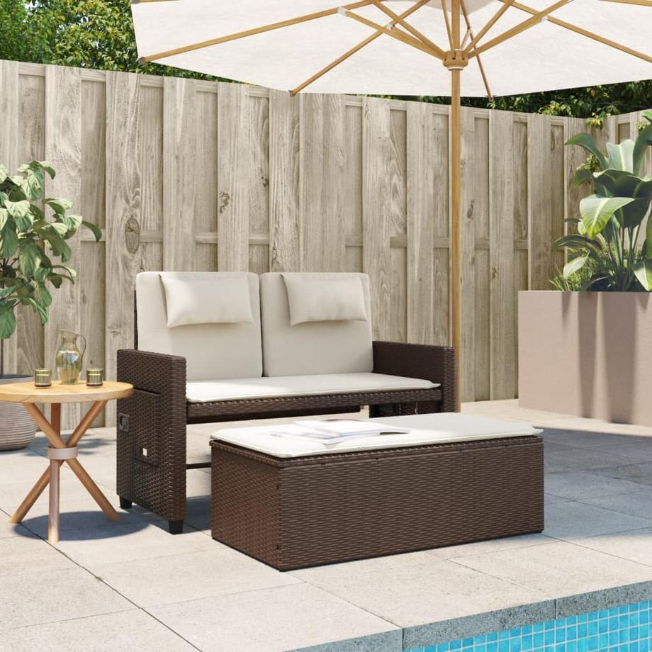 VidaXL Gartenbank poly-rattan  