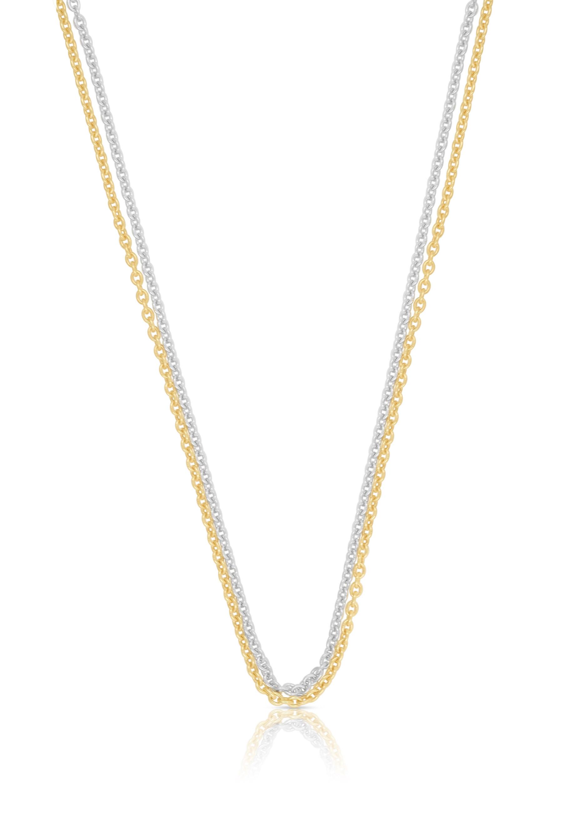 MUAU Schmuck  Collier Rundanker Bicolor Gelbgold-/Weissgold 750, 1.5mm, 45cm 