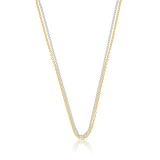 MUAU Schmuck  Collier Rundanker Bicolor Gelbgold-/Weissgold 750, 1.5mm, 45cm 