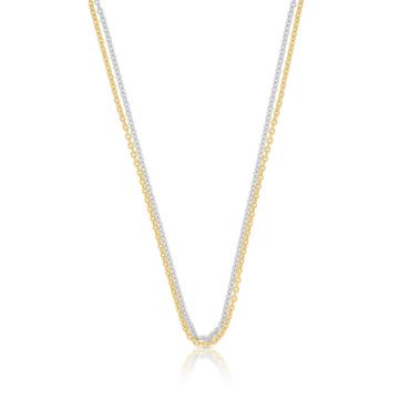 Collier Rundanker Bicolor Gelbgold-/Weissgold 750, 1.5mm, 45cm