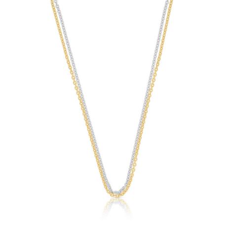 MUAU Schmuck  Collier Rundanker Bicolor Gelbgold-/Weissgold 750, 1.5mm, 45cm 