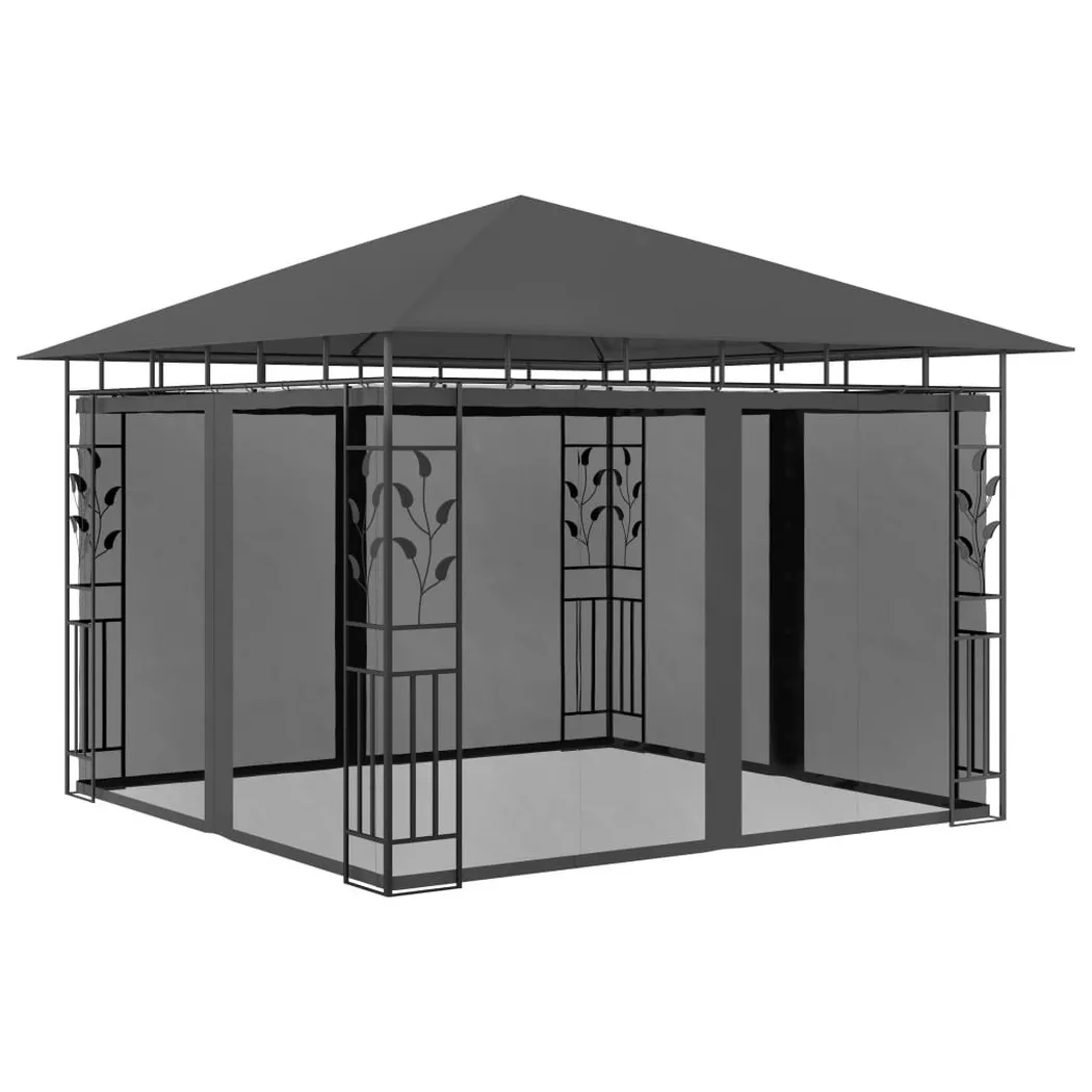 VidaXL - gazebo Tessuto, One Size, Grigio