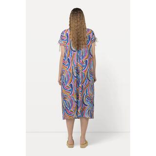 Ulla Popken Jersey Midikleid A-Linie V-Ausschnitt Halbarm  