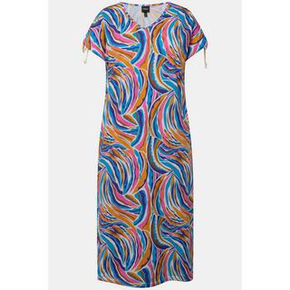 Ulla Popken Jersey Midikleid A-Linie V-Ausschnitt Halbarm  