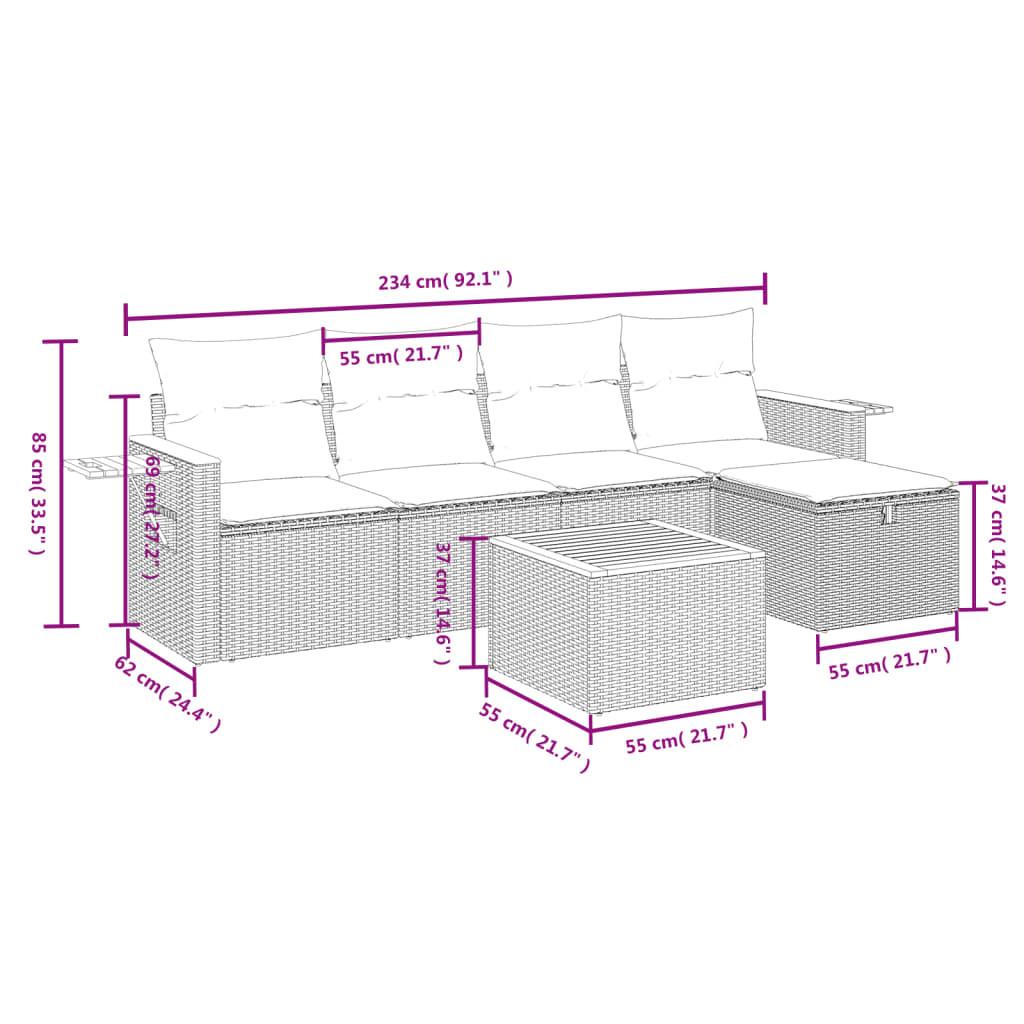 VidaXL Ensemble de canapés de jardin rotin synthétique  