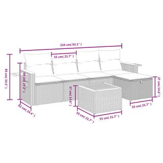 VidaXL Ensemble de canapés de jardin rotin synthétique  