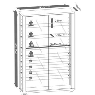 VCM Glasvitrine stehend | Vitrine Glas mit ESG-Sicherheitsglas | Maße ca. H. 90 x B. 59 x T. 18 cm | Standvitrine Glas | Modern und platzsparend | Glas  