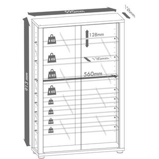 VCM Holz Glas Vitrine Sammelvitrine Glasvitrine Schaukasten Standvitrine Lumo Mini  