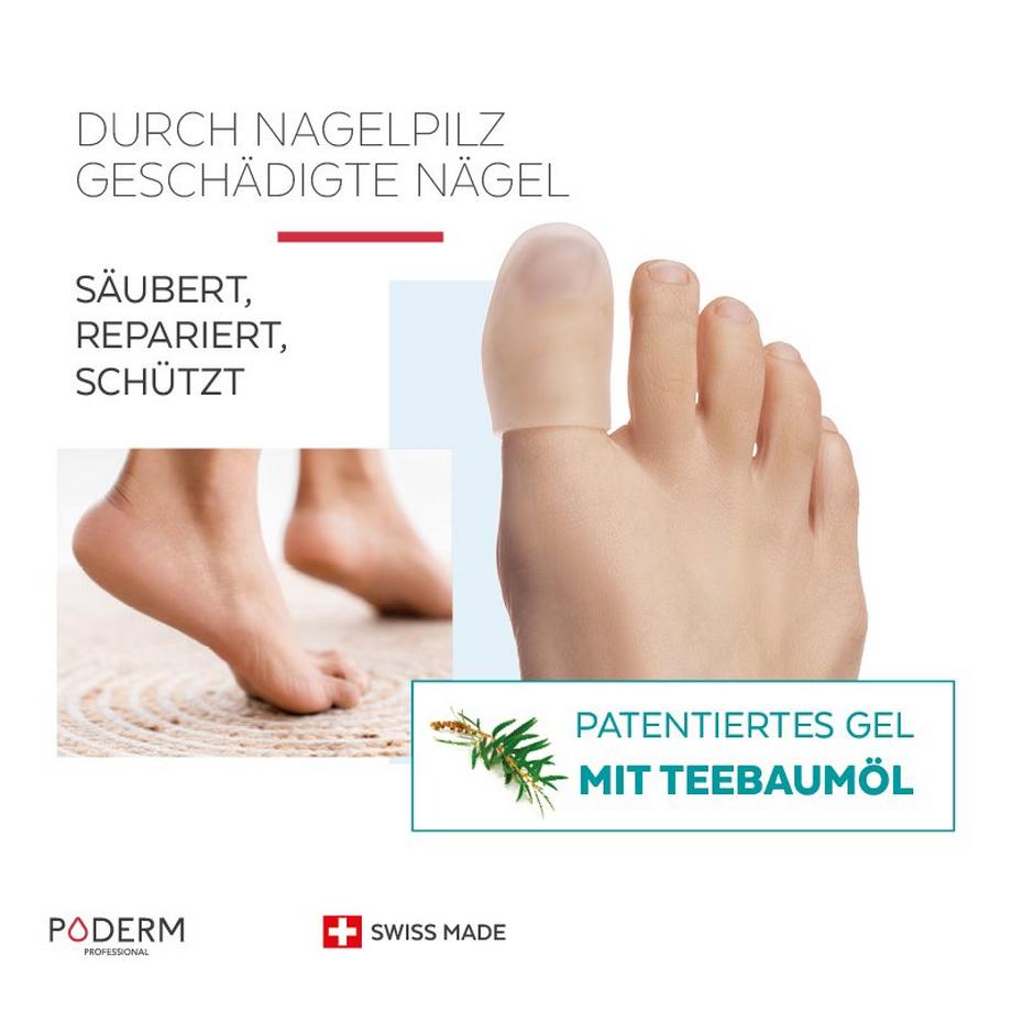 PODERM  Zehenschutz Nagelpilz X2 - Größe S - Von Podologen empfohlen - 100% Natural&Vegan - Swiss Made 