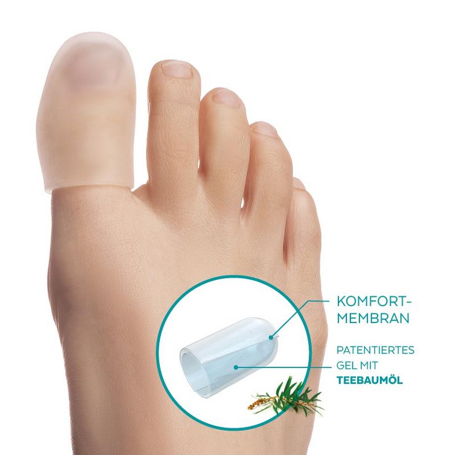 PODERM  Zehenschutz Nagelpilz X2 - Größe S - Von Podologen empfohlen - 100% Natural&Vegan - Swiss Made 